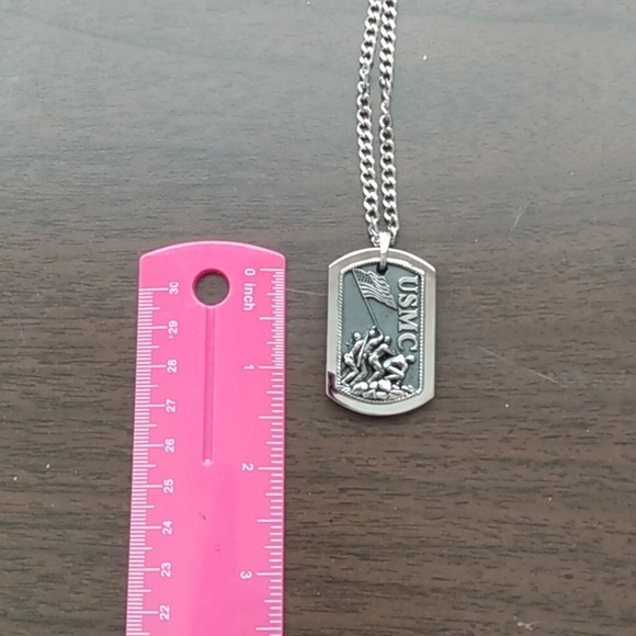 Semper Fi USMC Marines Chain and Dog Tag Unisex - Picture 8 of 16